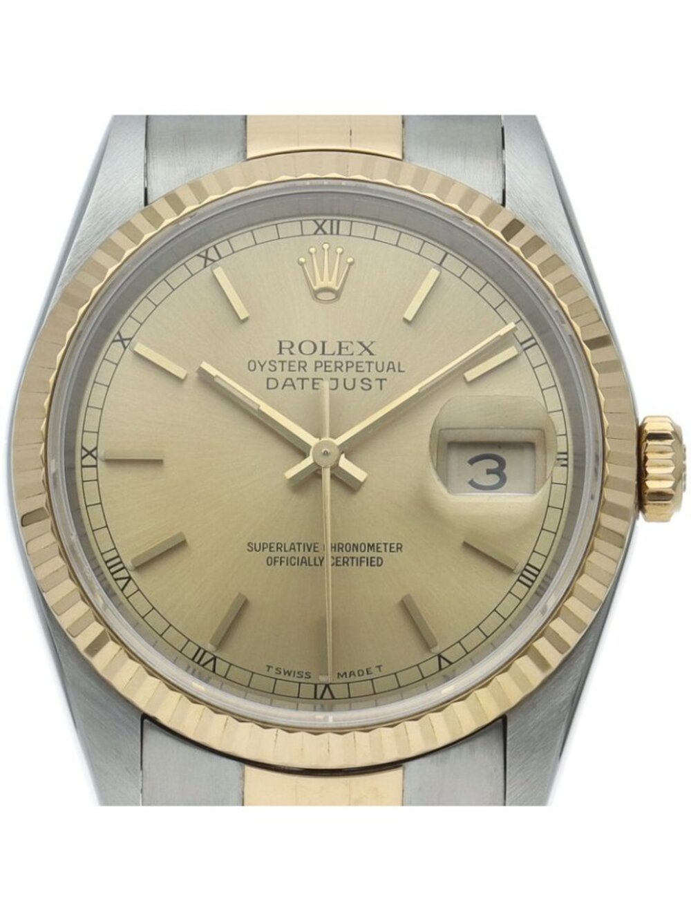 Rolex Datejust Watch 18k Yellow Gold SS Chien Color Polished